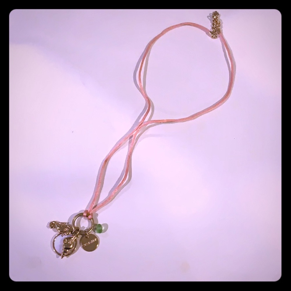 Pink and green summer pendants necklace.